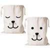 XINSUO® 2 pcs Canvas Drawstring Laundry Bags Washable,60 x 48