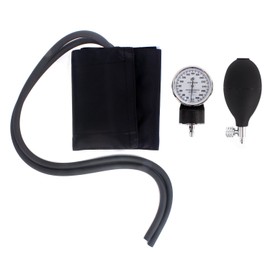 Dixie EMS Deluxe Aneroid Sphygmomanometer Blood Pressure Set W/Adult Cuff, Carrying Case and Calibration Tool - Black