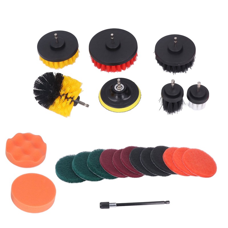 22pcs Drill Brush Attachments Set Multipurpose Power Scrubber Cleaning Kit
