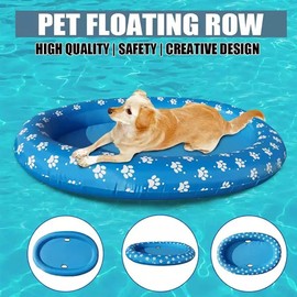 Mugxnem Inflatable Dog Floats for Pool, Dog Pool Float Dog Swimming Pool Water Toys, Pool Float for Dogs and Puppies, Large Dog Float Dog Swimming Pool Float, Blue
