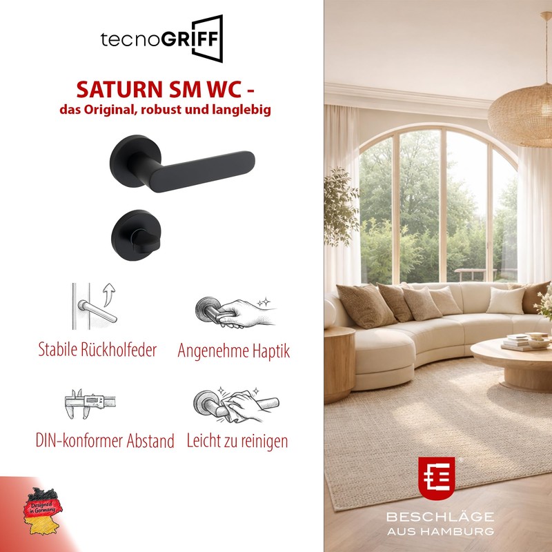Beschläge Hamburg Door Handles Saturn 07Z SM Door Fitting Matt,