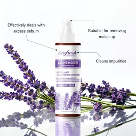 Biofresh cosmetics Via Natural Lavender Micellar Water with Lavender Oil - Face Cleansing & Face Care, Lavender Water with Panthenol, Cleansing the Skin, Skincare 200 ml