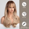 Luxclipse Long Auburn Wigs Human Hair with Bangs, Layered Wavy