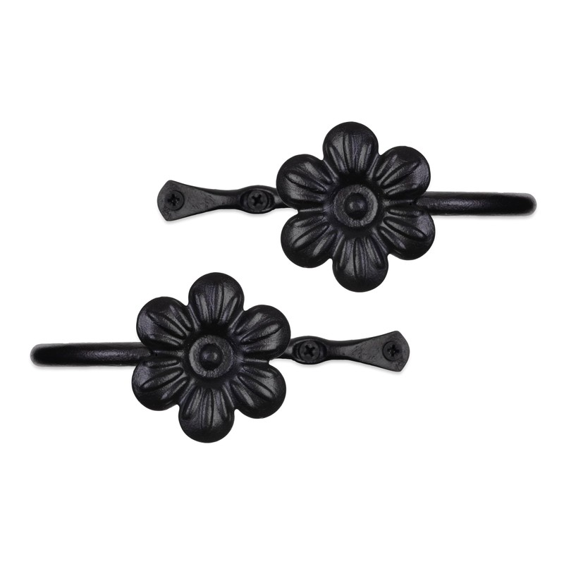 RTZEN Decorative Metal Curtain Tiebacks - Farmhouse Wrought Iron Curtain