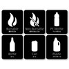 Isaac Trading 6 Piece Set Square Flammable Non-Flammable Plastic Bottle