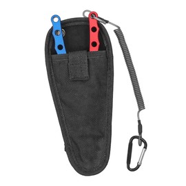 FONGKNOX Portable Premium Grade Fishing Pliers Aluminium Alloy Hook Remover Fishing Tool Ring Spliting Line Cutting Multi-Functional Lightweight with Retractable Spring Cord & Bag Blue & Red