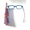 Foster Grant colored reading glasses, Makayla blue printed temples +1.25