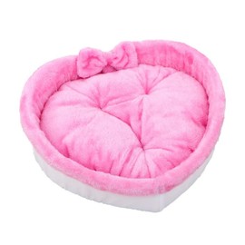 SSDHUA Cute Cat Bed Heart-Shaped Nest - Cotton Fleece Warm Soft Cat & Dog Bed for Winter (L, Pink)