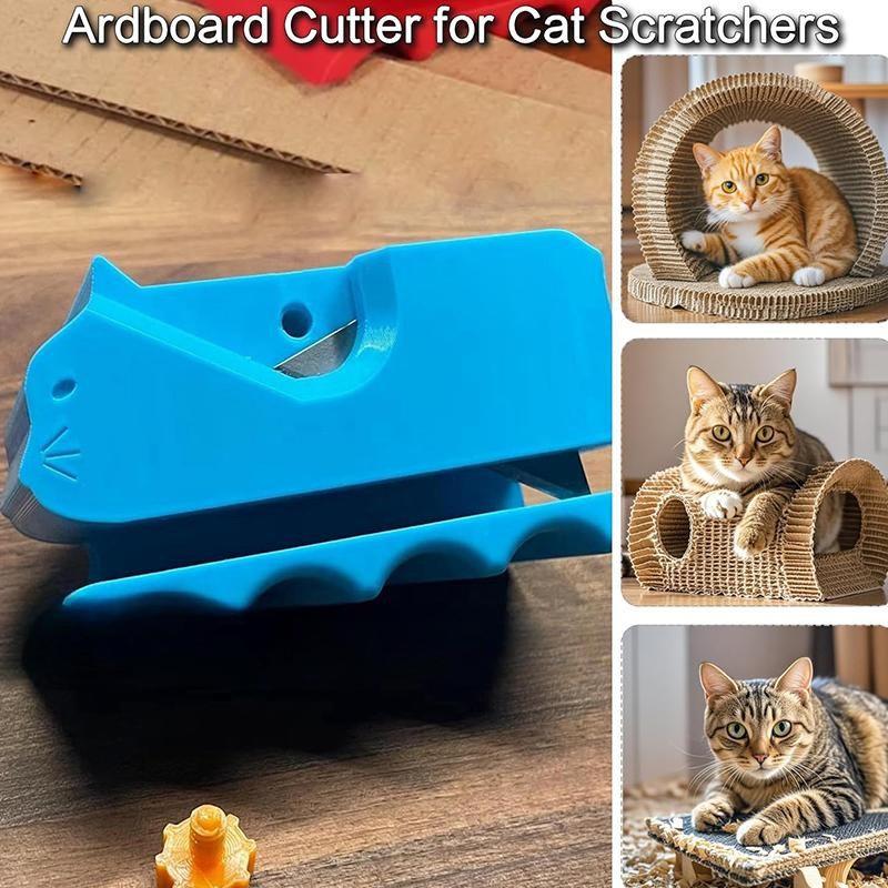 Cardboard Cutter for Cat Scratchers with 2pcs Blades-3D Printed Kitten