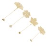 4pcs Metal Bookmarks with Chain Four Patterns Hollow Thin Golden