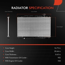 A-Premium Engine Coolant Radiator Assembly with Transmission Oil Cooler Compatible with Mazda CX-5 CX5 2017-2023 2.5L