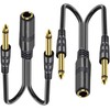 tunghey 2Pack 1/4 TRS Stereo Jack Female to Dual 1/4