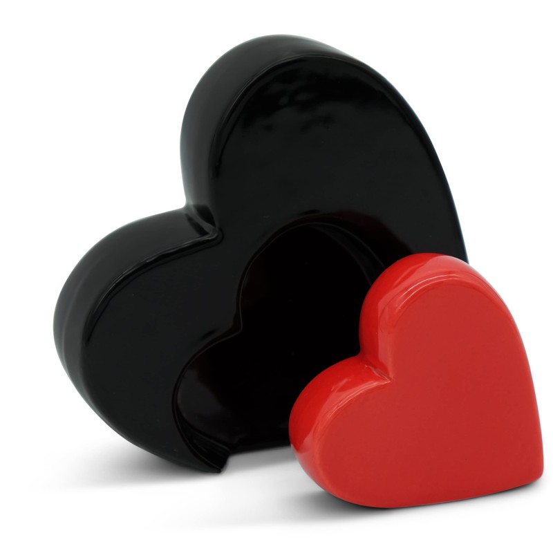 FeinKnick Stylish Double Hearts for Decoration - Modern Decorative Ceramic