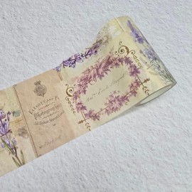 Serenity Fair Extra Wide Floral washi Tape roll (4 inches/ 10 cm Wide) for scrapbooks, Crafts, Wall Paper Borders