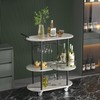 PAUKIN Light Gray Bar Carts with 4-Tier Storage Shelves, Mobile