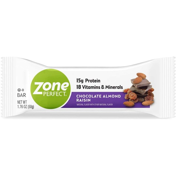 Zone Perfect Protein Nutrition Bars, Chocolate Almond Raisin, 12g of Protein with Vitamins & Minerals, Great Taste Guaranteed, 20 Count