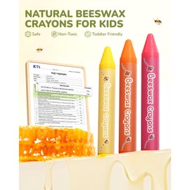 JUPITEARTH 24 Non-Toxic Beeswax Crayons, Jumbo Crayons for Toddlers 1–3, Silky & Washable, Easy to Hold & Safe for Kids, Mess-Free Coloring for Preschool Art Supplies, Ages 2–4 & 4–8