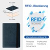 Czyan Passport Holder, Faux Leather Protective Cover with RFID Blocking