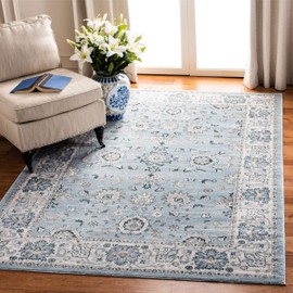Safavieh Isabella Collection ISA940M Area Rug, 8' x 10', Light Blue/Cream