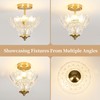 Rainzepher Vintage Gold Semi Flush Mount Light with Floral Class