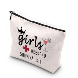 WCGXKO Girls Weekend Survival Kit Zipper Pouch Makeup Bag Girl’s Weekend Girls Trip Gift for Best Friend (Girls Weekend Survival Kit CA)