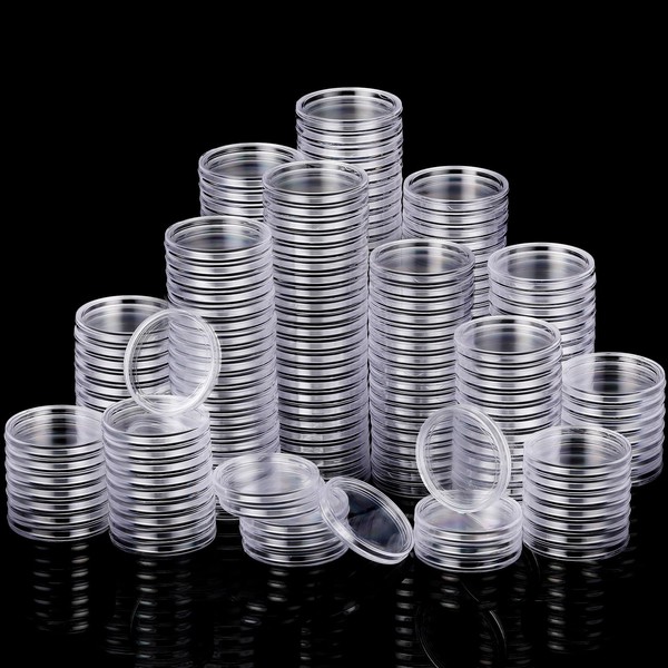 700 Pcs 25 mm Coin Holder Capsules Clear Round Plastic