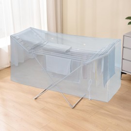 Kunoli 12m Heated Airer Cover, Heated Clothes Airer Cover, Clothes Airer Drying Cover, Winged Heated Airer Cover Helps to Speed up Drying 57.4 x 29.1x 20.8 inches Cover Only (Light Grey)