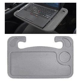 Car Steering Wheel Tray, Computer Office Car Table Tray, Auto Steering Wheel Desk for Eating, Multipurpose Car Desk Travel Accessories for Most Vehicles Steering Wheel (Gray)