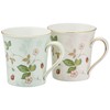 Wedgwood 1053405 Wild Strawberry Pastel Pair Mug, Pink, Green, Approx.