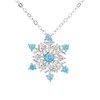 GMXLin Snowflake Necklace Sterling Silver Blue Crystal Winter Christmas Pendant