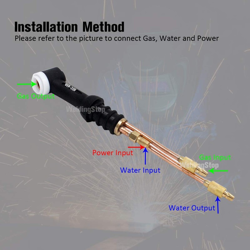 PLAXCON Flexible Torch Body WP-20F TIG Welding Torch Head Water-Cooled