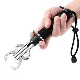 SEASHARK Fish Lip Gripper 9.6-inch Grabber Grip Tool Stainless Steel Fish Holder 30 Pound Fish Lip Grip Tool with Weight Scale (9.6 inch(with Weight Scale))