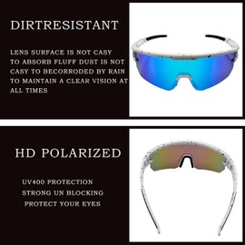 Wapreta Men Women Baseball Pit Viper Sunglasses Youth Kids Polarized UV400 Adjustable Sport Glasses Driving Fishing (P5)