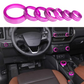 YiXunTen for Ford Bronco Sport 2021 2022 2023 2024 Accessories Interior Switch Knob AC Cover Aluminum Alloy Pink (not for Bronco)