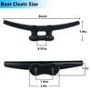 BALAVA 8 Inch Boat Cleats,Electrophoretic Coated Black Dock Cleats, Rope