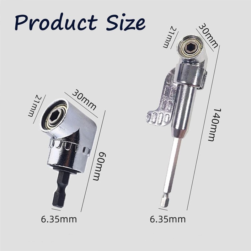 105 Degree Right Angle Drill Adapter,Right Angle Drill Attachment,1/4" Hex