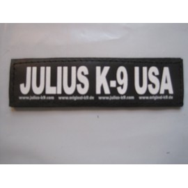 USA (Small) Package of 2 Labels for Dog Harness with Hook and Loop Patches 4 1/4" X 1 1/8"