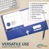 10 Pack Two Pocket Folders, Blue, Strong Thick Paper Folders,