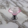 Pink Crystal Drawer Knobs - 6 PCS 30MM Glass Drawer