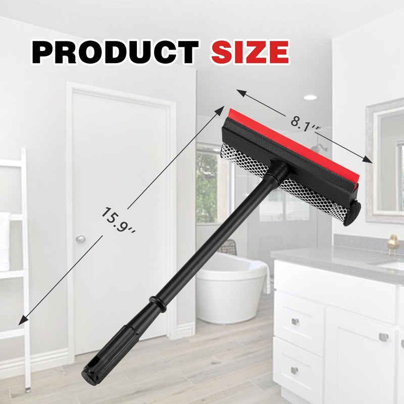 Professional 8.1" 2 in 1 Window Squeegee with 16" Long