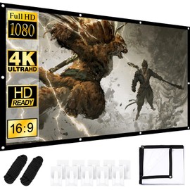 Screen Projector 100 Inches, 16:9 HD Projector Screen, Washable, Foldable Projector Screen, Thickened Projector Screen, 4K Canvas Projector Outdoor for Office, Conference, Theatre, Party, Home, School