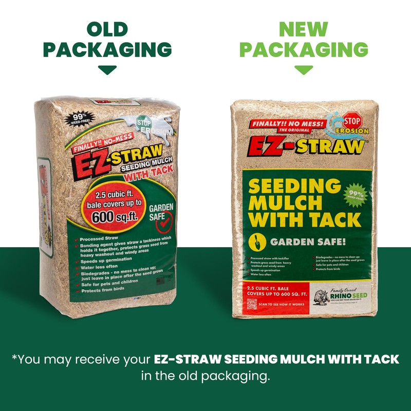 EZ-Straw Seeding Mulch with Tackifier - Biodegradable Processed Straw a