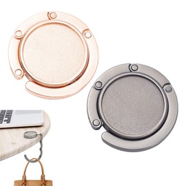 Watlikeup 2Pcs Handbag Hooks for Tables,Handbag Hook,Folding Portable Purse Hooks Heavy Duty Round Handbag Hanger,Bag Hooks for Table for Office Home and Restaurant Desk