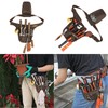 TOURBON Genuine Leather Garden Tool Bag Adjustable Waist Work Belt