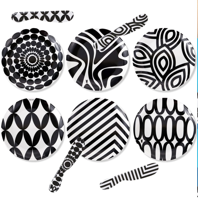 French Bull 12-Piece Entertaining Set – Black & White, Medium