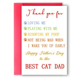 Ziwenhu Father's Day Card For Cat Dad, Funny Pet Father's Day Card, Pawther's Day Card, Cat Dad Card, Fathers Day Thank You Card From The Cat, Father's Day Good Gifts for Cat Lover