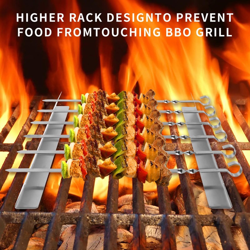Hydrogarden BBQ Skewers Rack for 6 Skewers. Made from Stainless