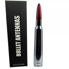 VMS-Racing VMS Red and Chrome Bullet Antenna for Ford Bronco F150 F250 Excursion 5.5 in