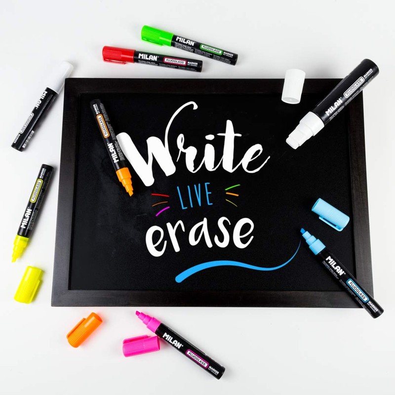 Milan MBWM10386 Fluoglass Erasers, White, Small