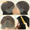 Queentas Long Black Straight Wigs for Women 13x3 Lace Front